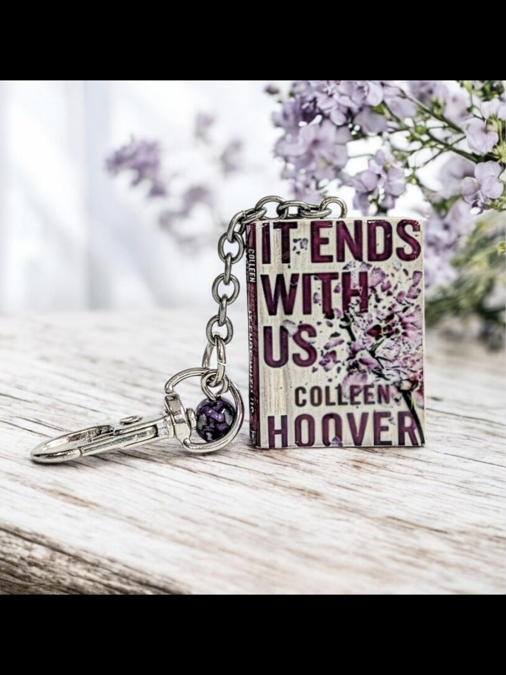 'It Ends With Us' Purple Mini Book Purse Charm